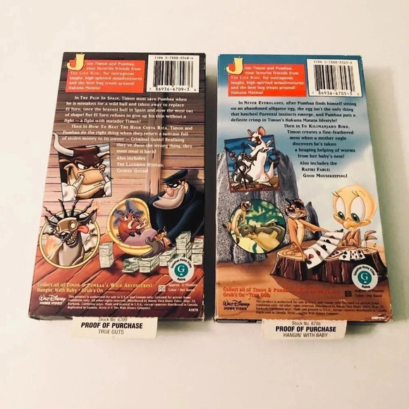 Timon & Pumbaas Wild Adventures VHS Lot Hangin With Baby and True Guts - Picture 2 of 16